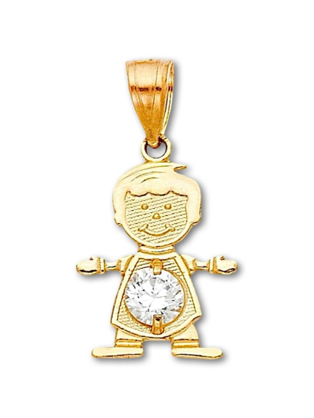 14k Solid Gold April Birthstone Charm By Tehrani Jewelry
